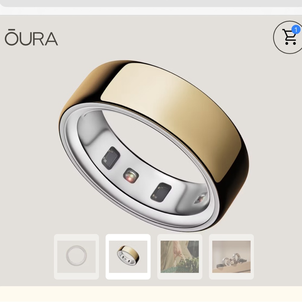 Oura ring; gold, 4th gen, size 8